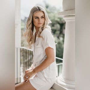 NWT! White satin pajama set. Still in original packaging